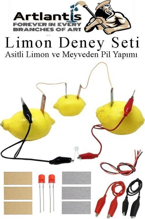 Elektrik Limon Deney Seti 1 Paket Limondan Elektrik Üretme Seti Limon Pili Fen Bilgisi Dersi Kimyasal Enerji
