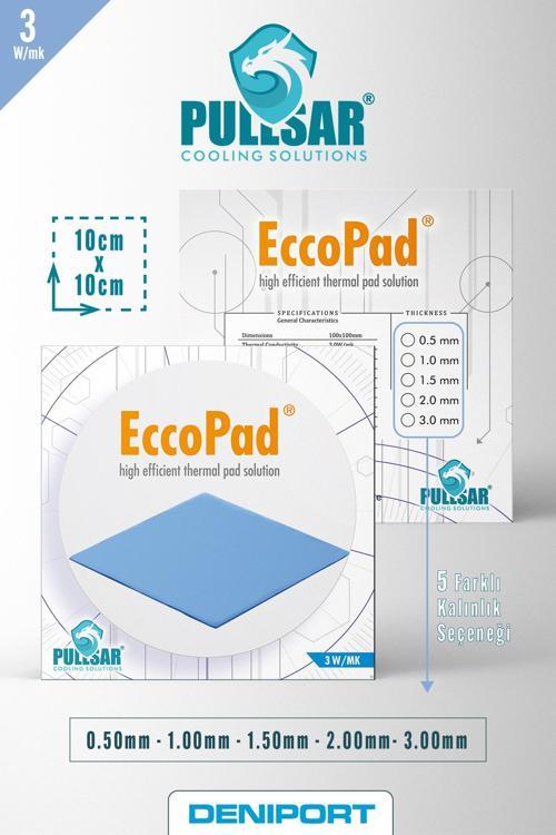 Eccopad - 100x100 MM - 0,50 MM - 3 W/m-K Iletkenlik Ile Güç Ve Verimlilik