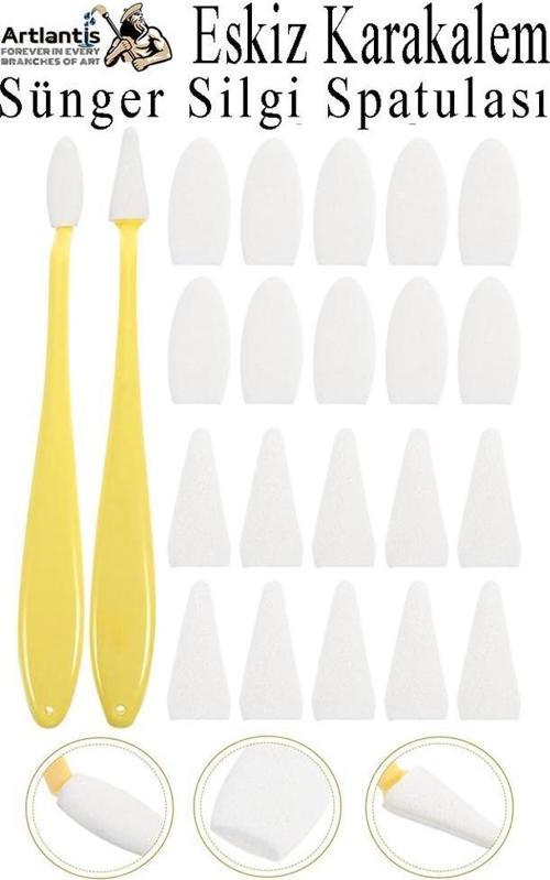 Sünger Silgi Spatulası 1 Paket Eskiz Karakalem Karıştırıcı Sünger Silici Spatula Eskiz Sileceği