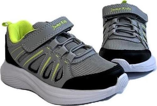 29183 Gri-Sarı Fuspetli Cırtlı Çok Hafif Bebe Spor Ayakkabı