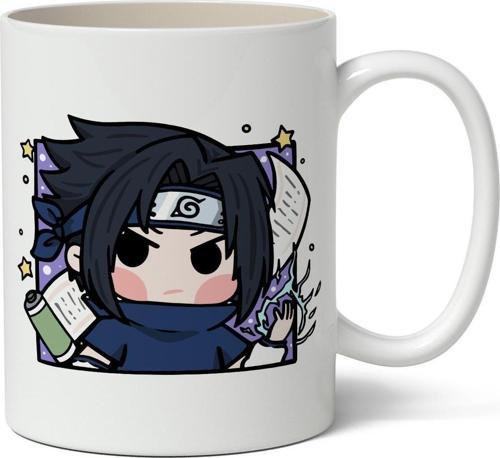 Naruto Sasuke Uchiha Avatar Anime Baskılı Beyaz Kupa Bardak
