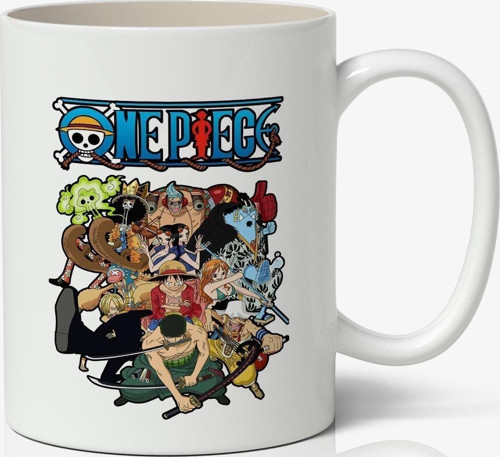 One Piece Afiş Anime Baskılı Beyaz Kupa Bardak