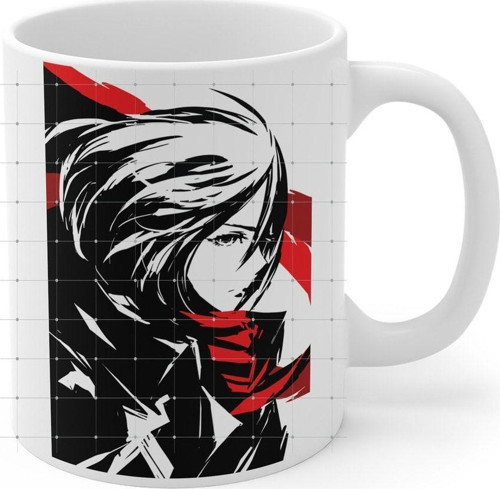 Anime Attack On Titan Mikasa Temalı Beyaz Kupa Bardak