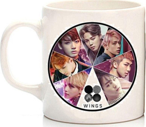 K-Pop Bts Wings Temalı Beyaz Kupa Bardak