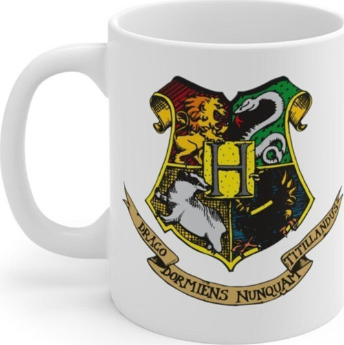 Harry Potter Hogwards Temalı Beyaz Kupa Bardak