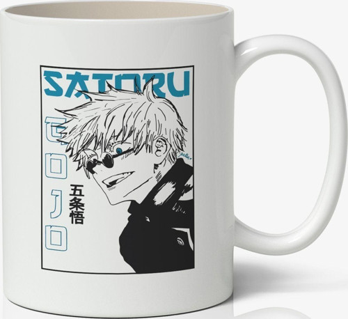 Gojo Sotoru Temalı Anime Baskılı Beyaz Kupa Bardak