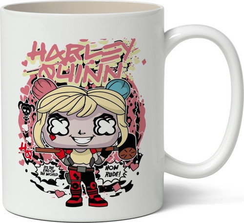 Harley Quınn Anime Baskılı Beyaz Kupa Bardak