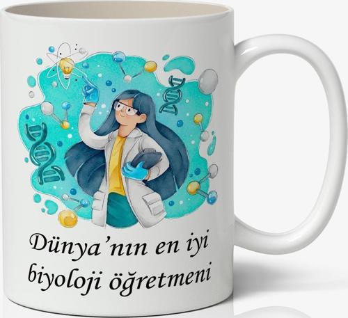 Dünya'Nın En İyi Biyoloji Öğretmeni Tasarımlı Kupa Bardak - Öğretmenler Günü Hediyesi