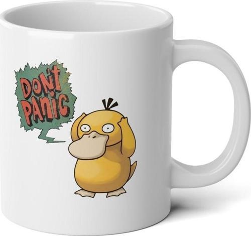 Psyduck Pokemon Temalı Anime Premium Porselen Beyaz Kupa Bardak