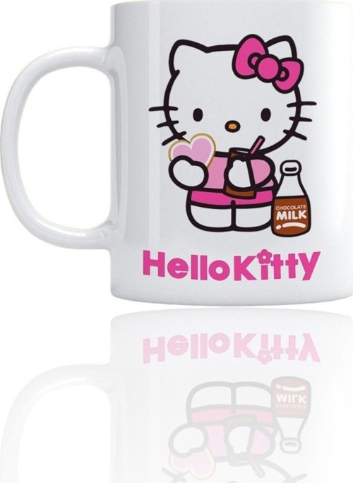 Hello Kitty Milk Temalı Beyaz Kupa Bardak