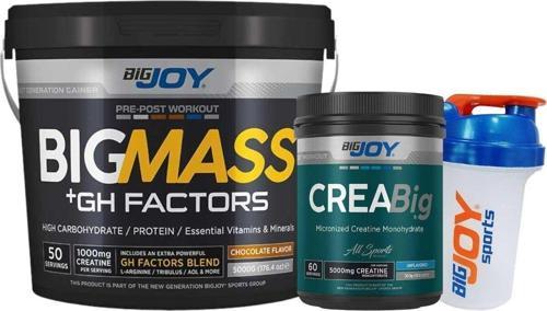 Bigmass Gh Factors Karbonhidrat Tozu 5000 Gr Çikolata - Creabig Kreatin 300 Gr - Shaker 500 Ml