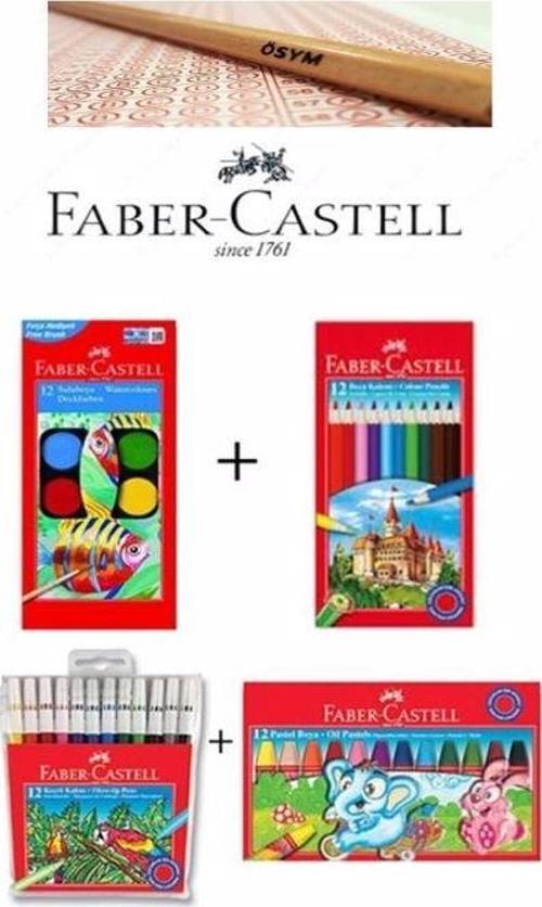 Faber-Castell Öğrenci 4'Lü Boyama Seti + Hediyesi (Ösym Kurşun Kalemi 4'Lü)