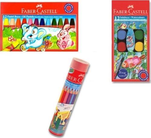 Faber-Castell Pastel Boya + Sulu Boya Seti + Kuruboya 12'Li