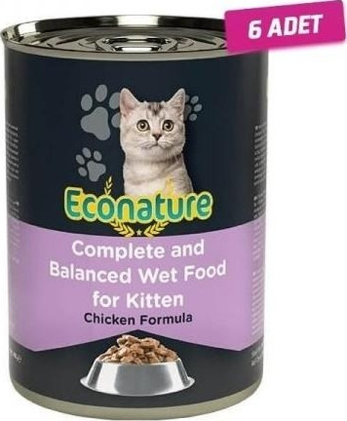 6 Adet Kitten Tavuklu Yavru Kedi Konservesi 400 gr