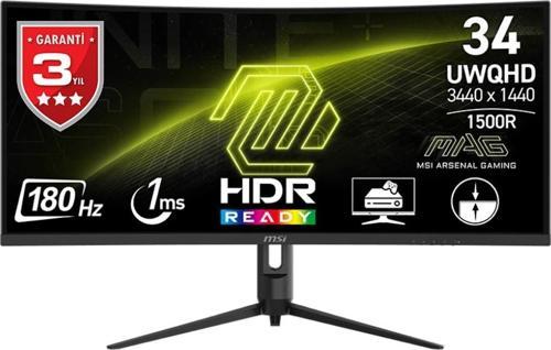 34 Mag 342CQR E2 3440 x 1440 (Uwqhd) 21:9 Curve 1500R Va 180HZ 1ms (Mprt) Freesync Premıum Gamıng Monıtor