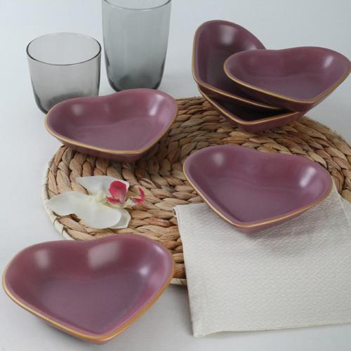Mat Violet Gold Kalp Çerezlik 14 Cm 6 Adet