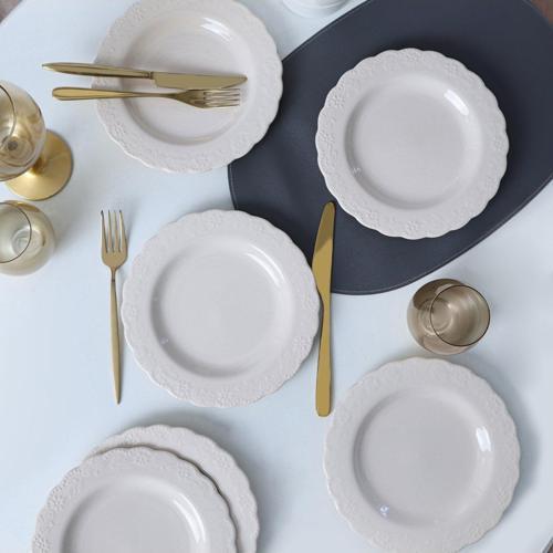 Krem Tango Pasta Tabağı 21 Cm 6 Adet 030