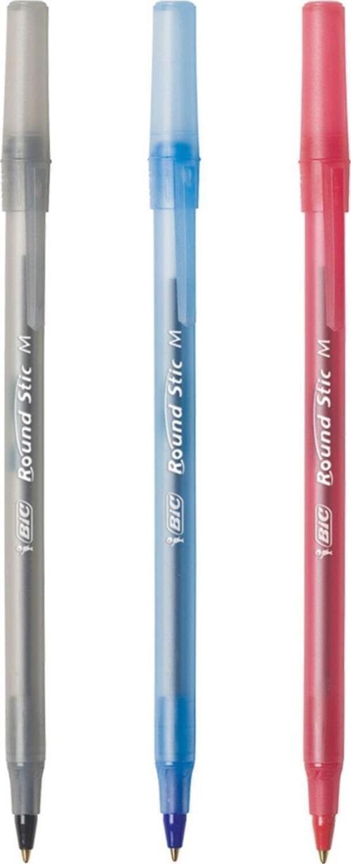 Round Stic Tükenmez Kalem Mavi -Siyah- Kırmızı 40 Lı