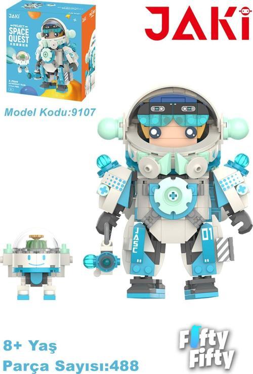 Jaki Space Quest Serisi Mavi Astronot-JK9107(488 Parça) Oyuncak Yapım Seti
