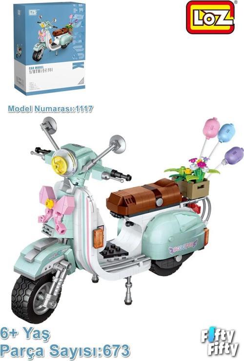 LOZ Car Model Serisi/ Turkuaz Motor -LZ1117 (673 Parça) Oyuncak Yapım Seti