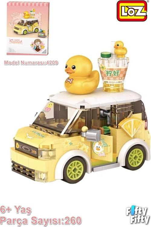 LOZ Mini Block Serisi/  Sarı Araba -LZ4209 (260 Parça) Oyuncak Yapım Seti