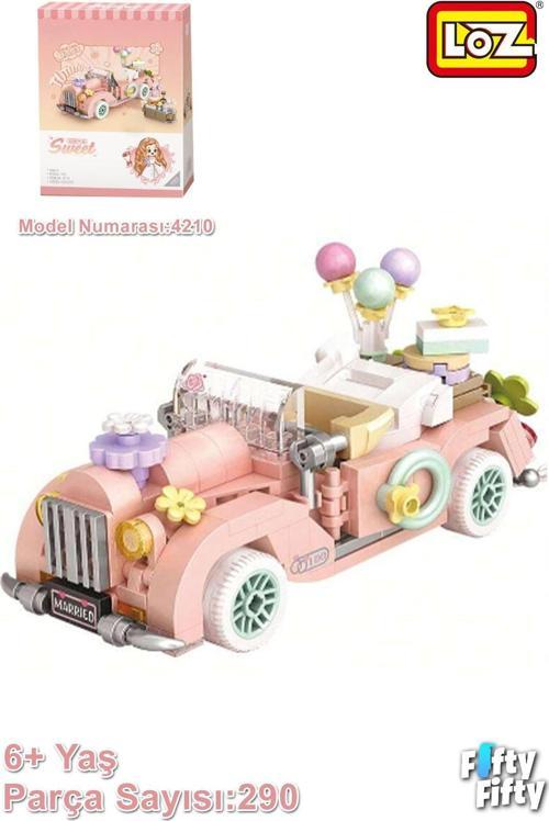 LOZ Mini Block Serisi/  Pembe Araba -LZ4210 (290 Parça) Oyuncak Yapım Seti