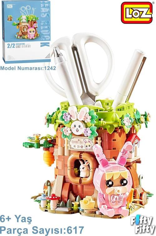 LOZ Creative Serisi Sevimli Kalemlik Pembe Figürlü -LZ1242 (617 Parça) Oyuncak Yapım Seti