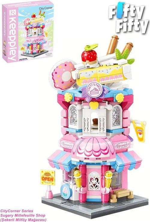 Keeppley City Corner/Şehir Şekerli Milföy Mağazası (365 Parça) Oyuncak Yapım Seti 28027