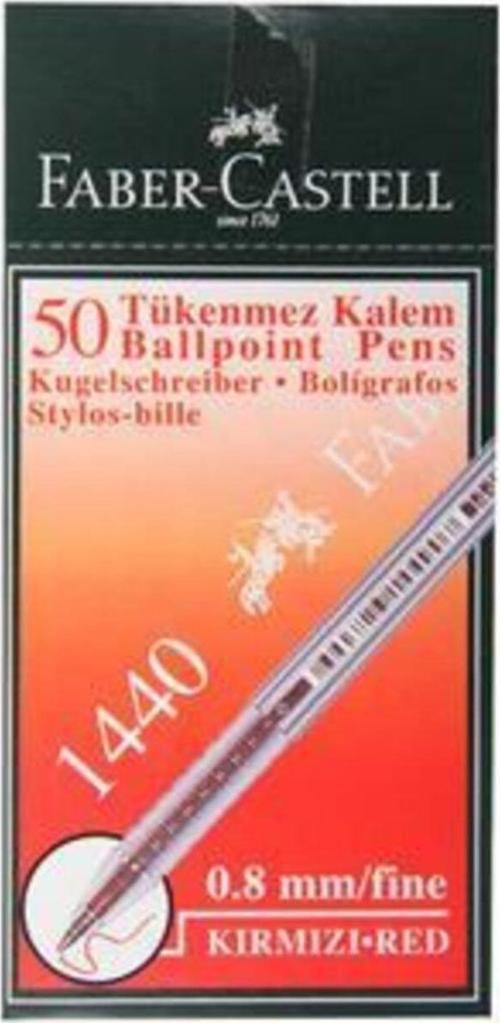 Faber-Castell 1440 Tükenmez Kalem Kırmızı 50Li
