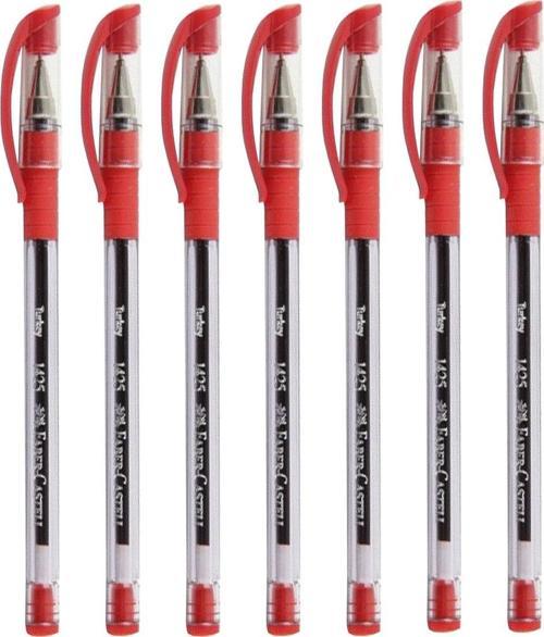 Faber-Castell 1425 Kırmızı Iğne Uçlu Tükenmez Kalem 7'Li