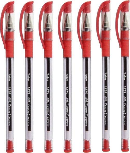 Faber-Castell 1425 Kırmızı Iğne Uçlu Tükenmez Kalem 7'Li