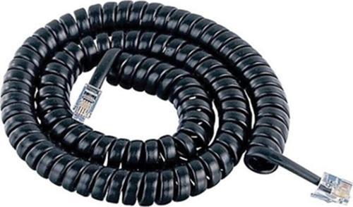 Telefon Ahize Spiral Siyah Kordon Kablosu