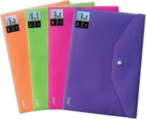 A-4 Sensho Çıtçıtlı Dosya Pembe Mat 12 Li (1 Paket 12 Adet)