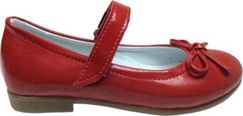 1010 Patik Kırmızı Rugan Bıyık Fiyonk Kız Çocuk Babet Ayakkabı Içi % 100 Deri