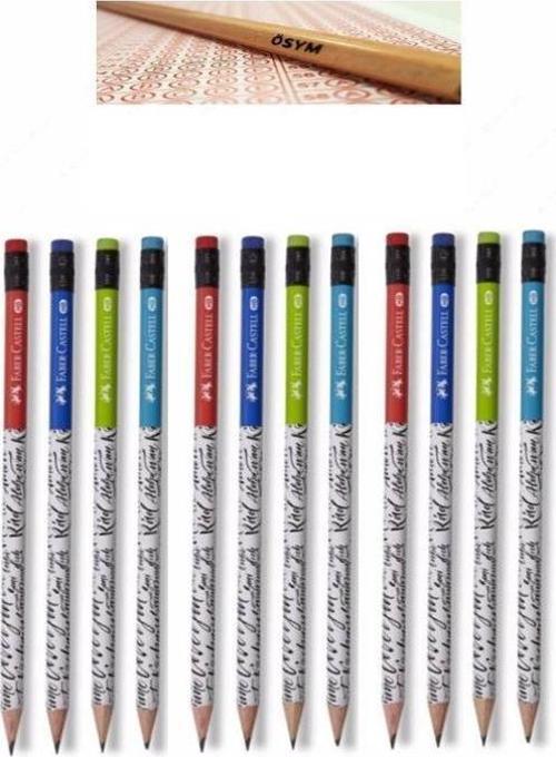 Faber-Castell Caligraphy Kurşun Kalem 12'Li + Hediyesi (Ösym Kurşun Kalem 4 Adet)