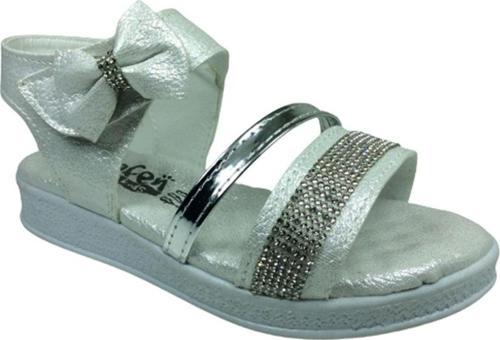 Grafen Filet Kız Çocuk Sandalet Sedef Şeffaf Taşlı Abiye Ayakkabı