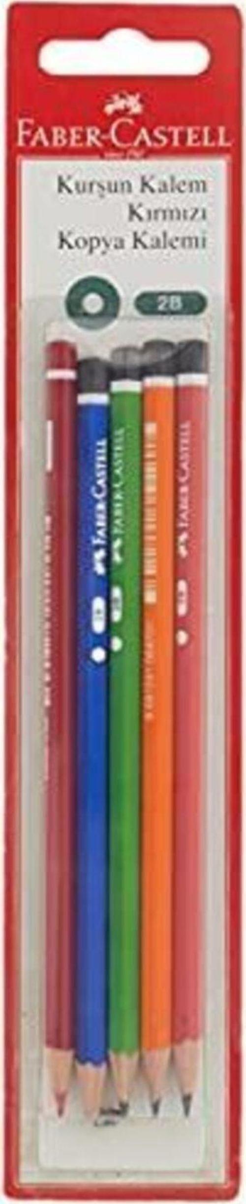 Faber-Castell 5504211101 Opak 2B Kurşun Kalem + Kırmızı Kopya Kalemi