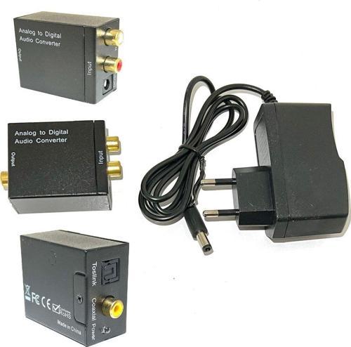 Analog To Digital Stereo Rca Optik Ses Çevirici Dönüştürücü Analog Giriş Ses L/R Toslink Çıkış