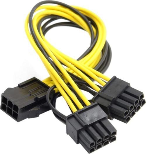 6 Pin 8 Pin Y Kablo 6 Pin Dişi - Çift 8 Pinli (6+2) Erkek Pcıe 6P - 2X 6+2P Ekran Kartı Psu Kablosu