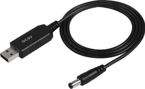 Usb 5V - Dc 9V Dönüştürücü Volatj Yükseltici Güç Kablosu Usb - 5.5Mm X 2.5Mm Dc Güç Kablosu