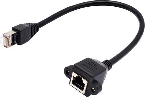 Panel Tipi Dişi Erkek Vidalı Cat 6 Ethernet Ağ Uyumlu Rj45 Panel Montajlanabilir Uzatma Kablosu