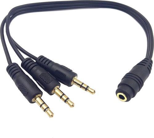 5+1 Ses Sistemi Kablosu 3X3.5Mm Stereo Dişi To 1X 3 Stereo 3 Erkek 1 Dişi Aux Çoklayıcı Kablo