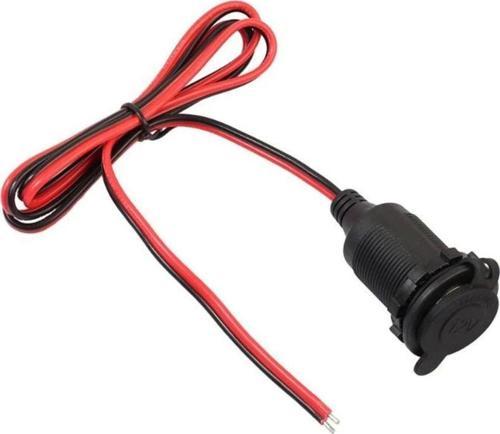 Kablolu Dişi Çakmak Soketi Vidalı Tip 12V-24V Dc Araba Oto Çakmak Soket