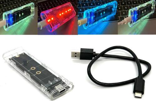 Yeni Işıklı Vidasız Nvme Kutu M.2 Nvme Ssd Harddisk Kutusu Usb3.1 Type-C Gen2 10Gbps M-Key Ssd Usb-C