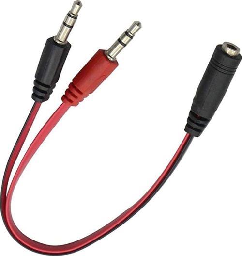 2 Erkek 1 Dişi 3.5Mm Kulaklık Mikrofon Ayırıcı Pc Dizüstü Mic Audio Y Splitter Kablosu Headset