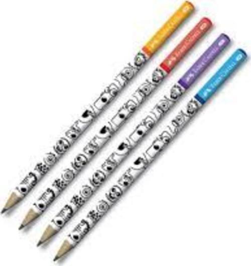 Faber-Castell Kurşun Kalem Doodle Desenli 2B 4Lü Set