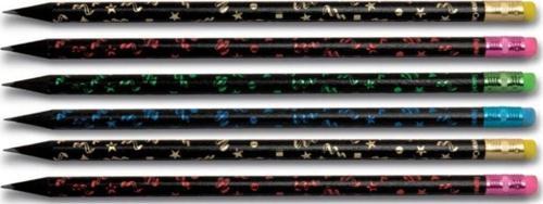 Faber-Castell Party Silgili Yuvarlak Kurşun Kalem Siyah Ahşap 6 Lı Paket