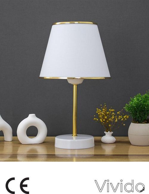 Beyaz Gold Safir Modern Abajur
