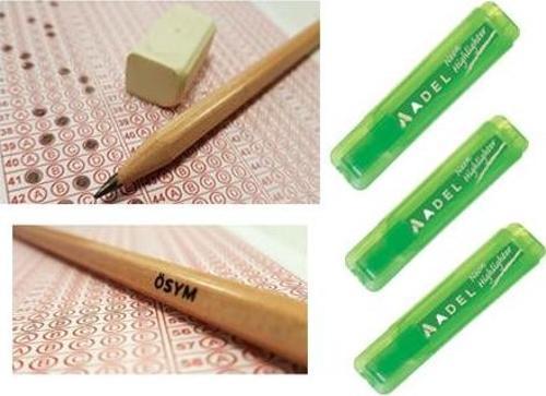 Faber-Castell Adel Fosforlu Kalem 3 Adet Yeşil Renk Natural Ösym Kurşun Kalemi 30"Lu 2,5B