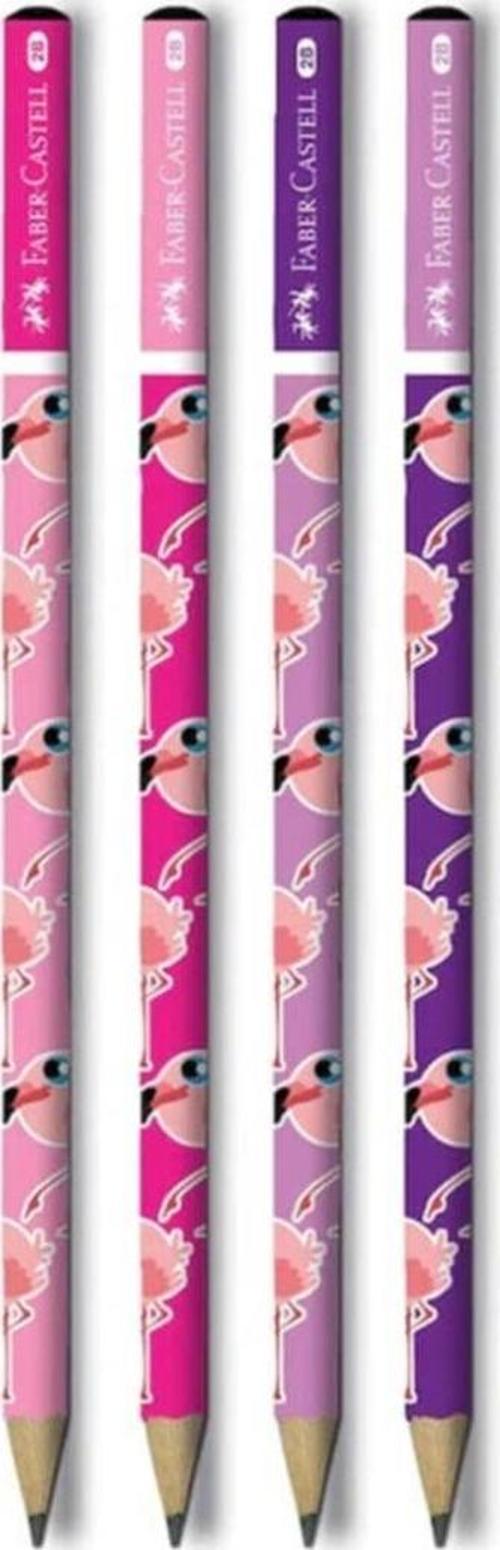Faber-Castell 2B Kurşun Kalem Flamingo Desenli 4 Lüset